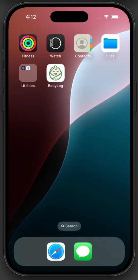 BabyLog installed on a phone home screen